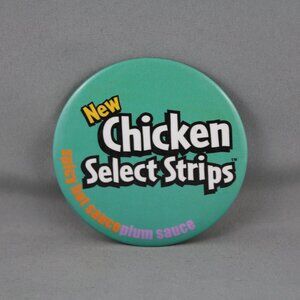 McDonalds Staff Pin - Chicken Strips Selects with Plum Sauce - Celluloid Pin